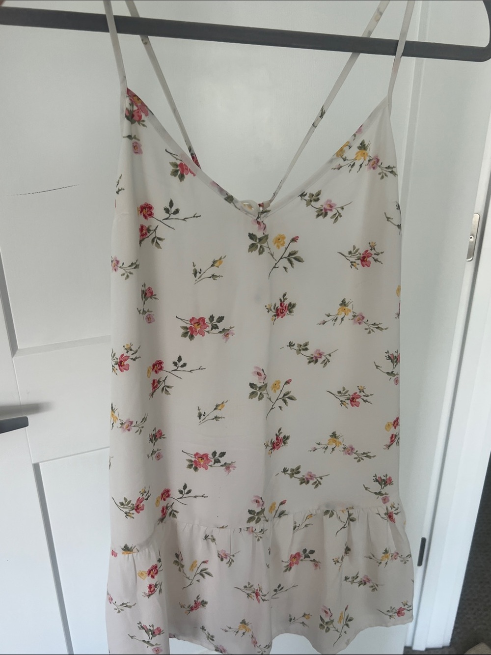 Abercrombie & Fitch Cream Floral Slip Dress - Pink & Yellow Flowers
